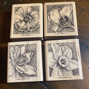 Perfect Petals Stampin Up Stamp Set 4 Piece Flowers with free Paper Source fold